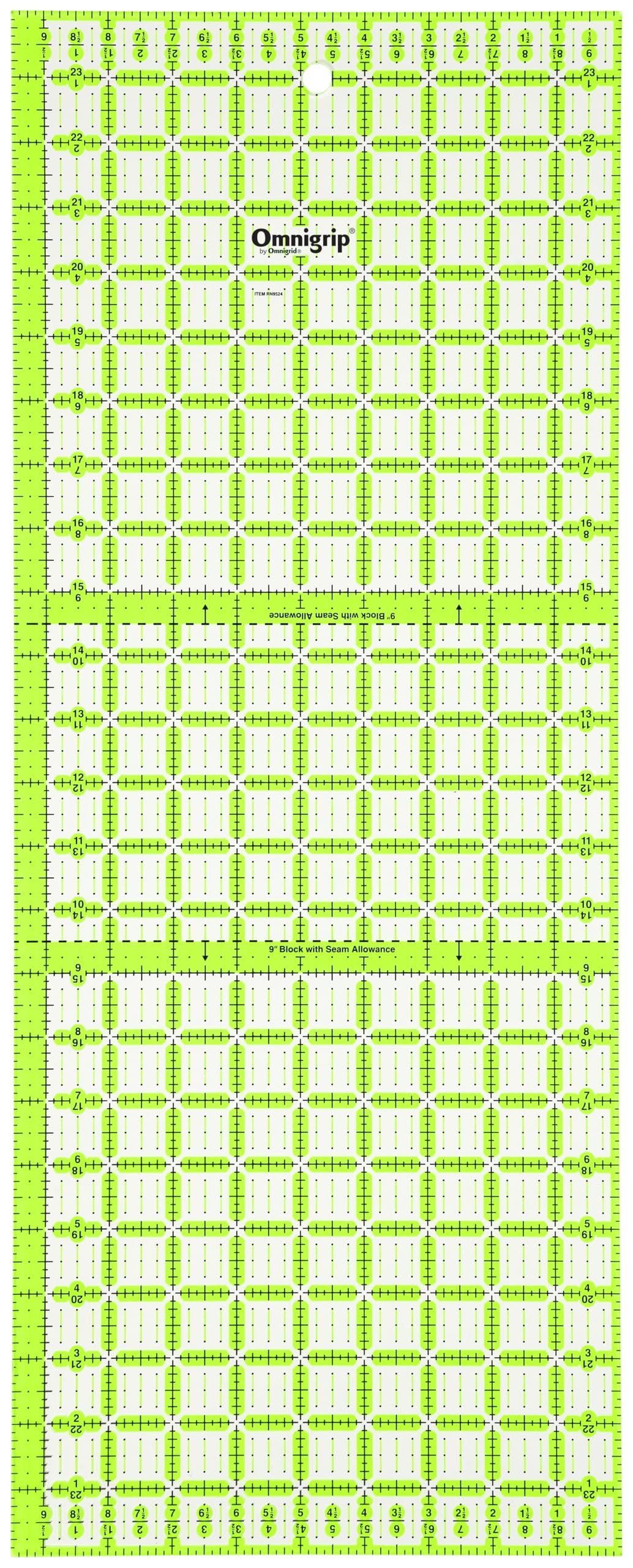 Omnigrip Non-Slip Rectangle Quilting Ruler, Cuts Two -1/2" x 12-1/2" Fabric