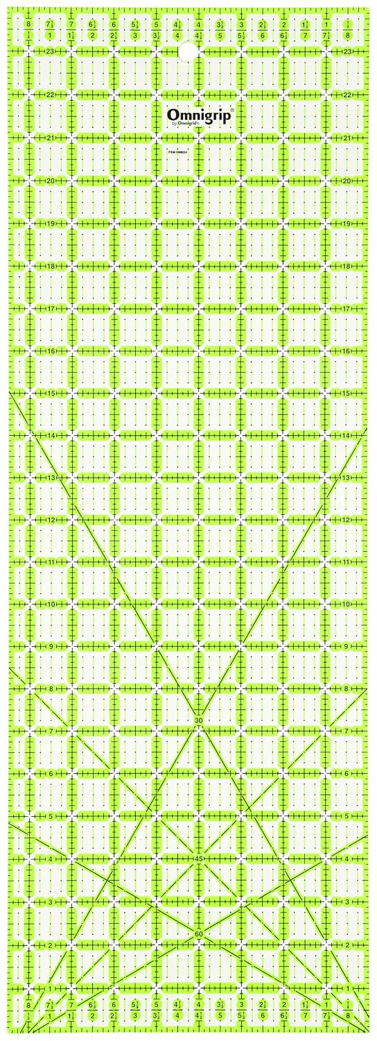 Omnigrip Non-Slip Rectangle Quilting Ruler, Cuts Two -1/2" x 12-1/2" Fabric