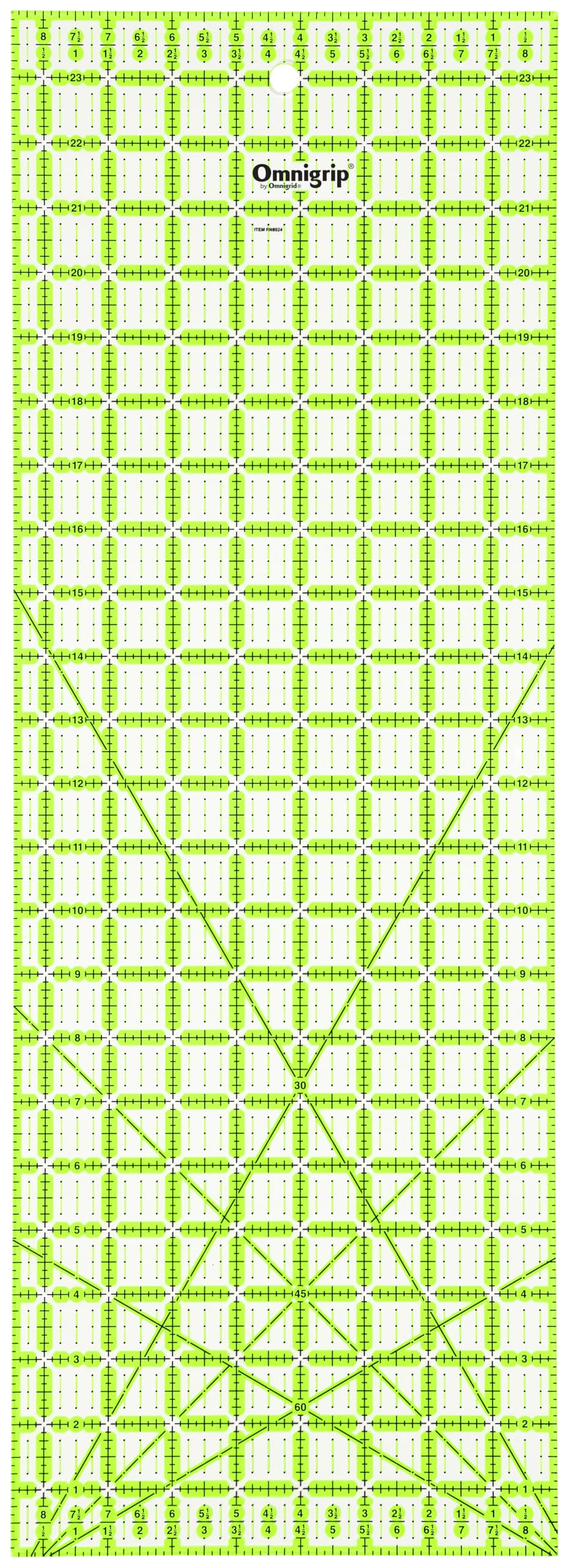 Omnigrip Non-Slip Rectangle Quilting Ruler, Cuts Two -1/2" x 12-1/2" Fabric