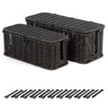 Cable Management Box, Cord Organizer with Lid & Cable Ties - Brown, L