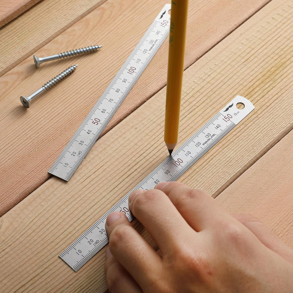 Mr. Pen- Machinist Ruler, 2 Pack, 150mm, Stainless Steel Imperial